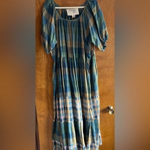 Ace & Jig “Noah” dress size 3X in shades of blues & beige.